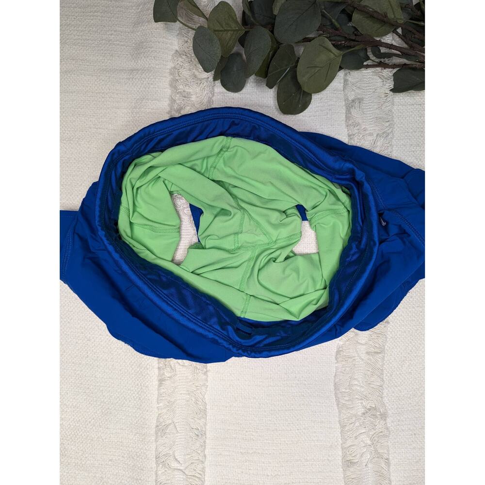 Fabletics Lined Running Shorts In Blue & Green - image 3